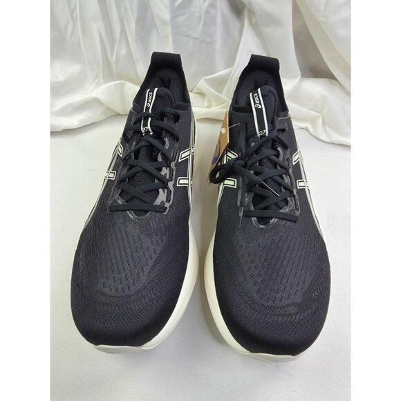 Asics Size 16 Extra Wide 4E Mens Gel Nimbus 27 Black Lake Gray Lace Sneakers NEW - Picture 7 of 16